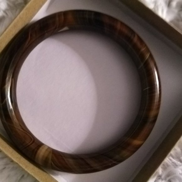 Genuine Tiger-Eye Bangle Bracelets - Picture 4 of 13